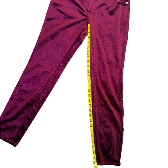 NY Collection Mid Rise Velvet Pants Women’s 6 Red Whimsigoth Dark Romantic - Picture 7 of 8